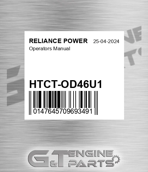HTCT-OD46U1 Operators Manual for RELIANCE POWER