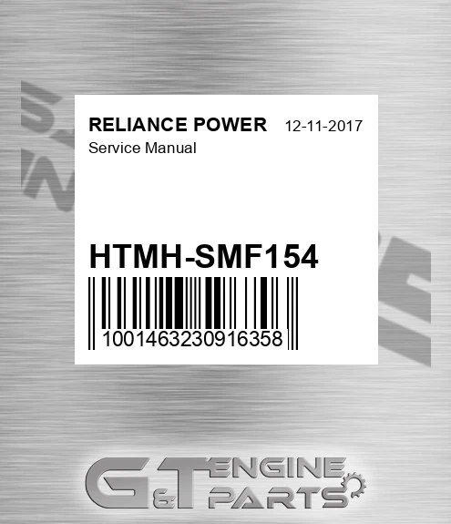 HTMH-SMF154 Service Manual for RELIANCE POWER