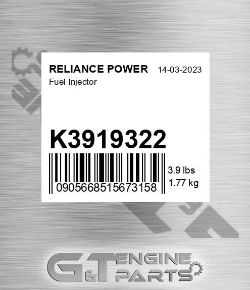 K3919322 Fuel Injector for RELIANCE POWER