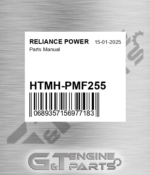HTMH-PMF255 Parts Manual for RELIANCE POWER