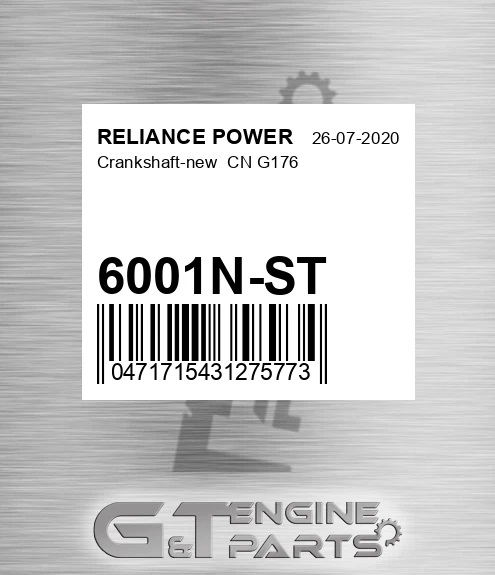 6001N-ST Crankshaft-new Cn G176
