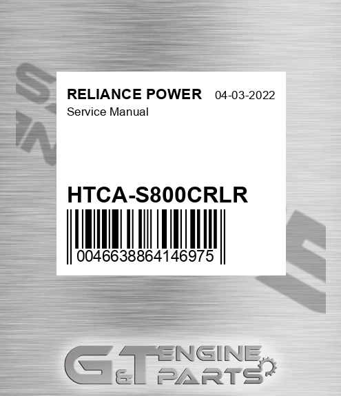 HTCA-S800CRLR Service Manual for RELIANCE POWER