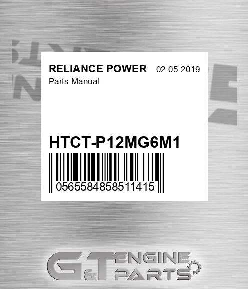 HTCT-P12MG6M1 Parts Manual for RELIANCE POWER