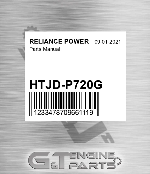 HTJD-P720G Parts Manual for RELIANCE POWER