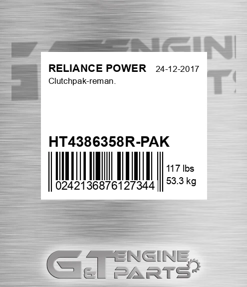 HT4386358R-PAK Clutchpak-reman.