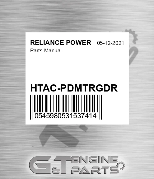 HTAC-PDMTRGDR Parts Manual for RELIANCE POWER