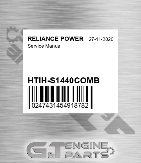 HTIH-S1440COMB Service Manual for RELIANCE POWER