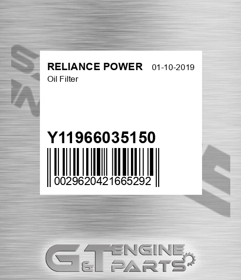 Y11966035150 Oil Filter