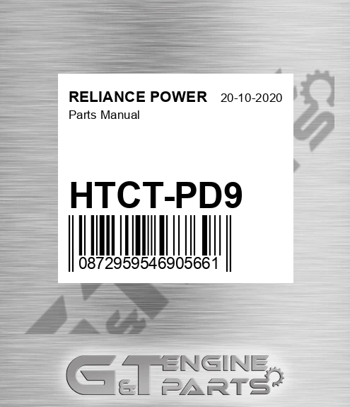 HTCT-PD9 Parts Manual for RELIANCE POWER