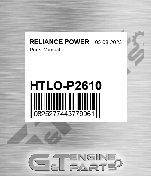 HTLO-P2610 Parts Manual for RELIANCE POWER