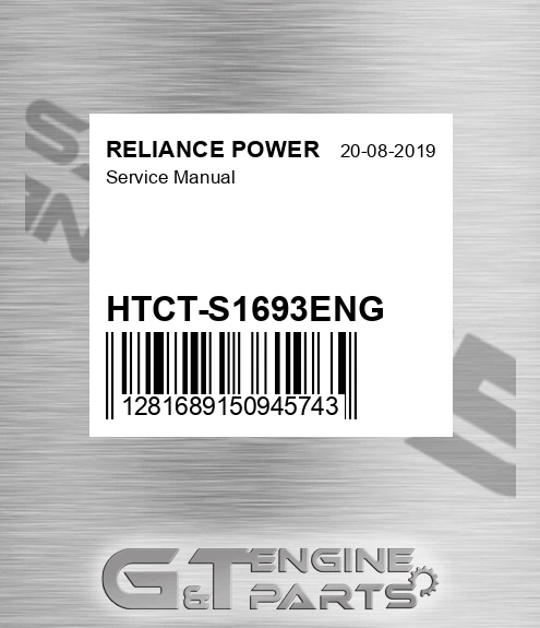 HTCT-S1693ENG Service Manual for RELIANCE POWER