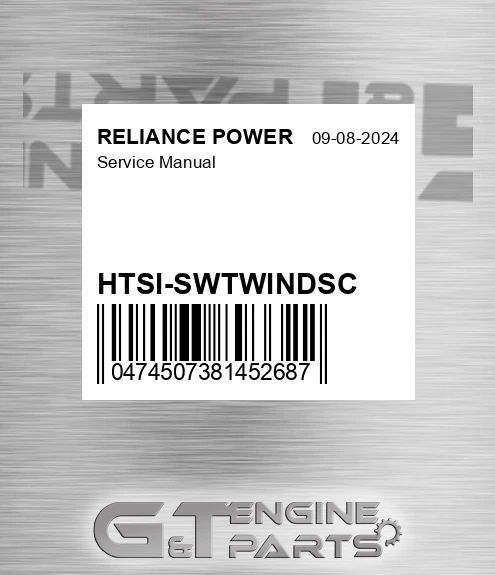 HTSI-SWTWINDSC Service Manual for RELIANCE POWER