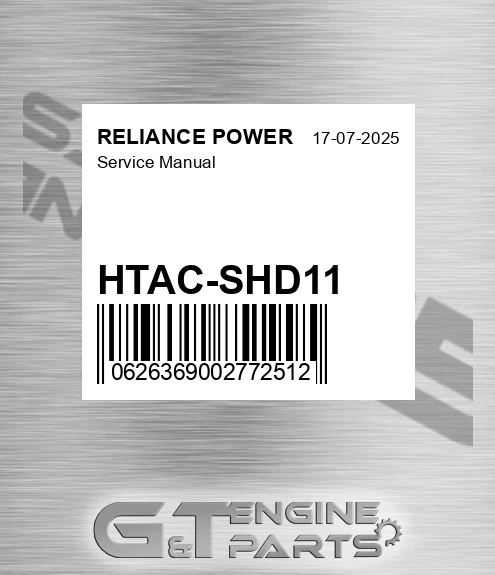 HTAC-SHD11 Service Manual for RELIANCE POWER