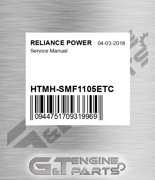 HTMH-SMF1105ETC Service Manual for RELIANCE POWER
