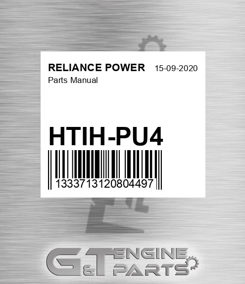 HTIH-PU4 Parts Manual for RELIANCE POWER
