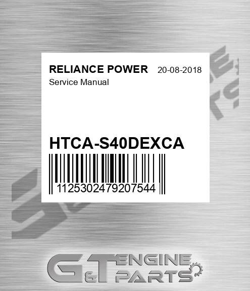 HTCA-S40DEXCA Service Manual for RELIANCE POWER