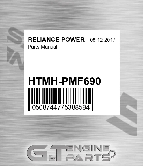 HTMH-PMF690 Parts Manual for RELIANCE POWER