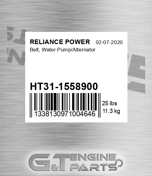 HT31-1558900 Belt, Water Pump/alternator for RELIANCE POWER