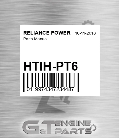 HTIH-PT6 Parts Manual for RELIANCE POWER