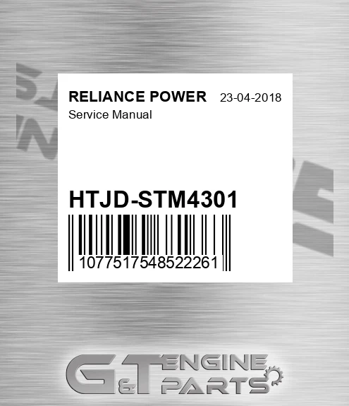 HTJD-STM4301 Service Manual for RELIANCE POWER