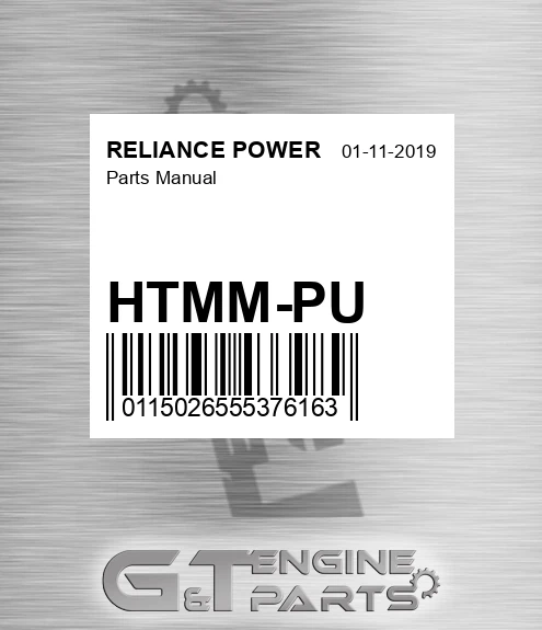HTMM-PU Parts Manual for RELIANCE POWER