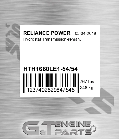 HTH1660LE1-54/54 Hydrostat Transmission-reman.