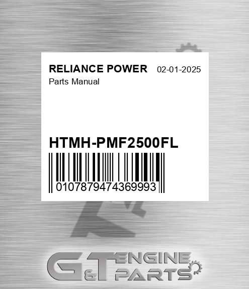HTMH-PMF2500FL Parts Manual for RELIANCE POWER