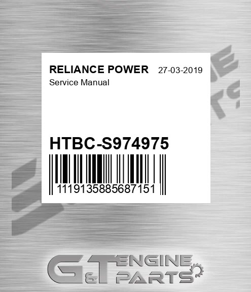 HTBC-S974975 Service Manual for RELIANCE POWER