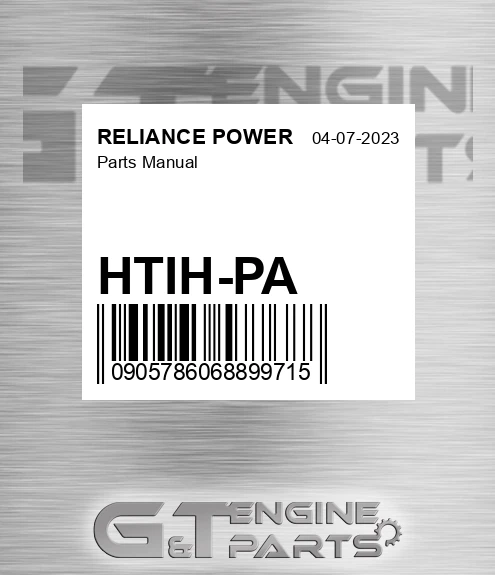 HTIH-PA Parts Manual for RELIANCE POWER