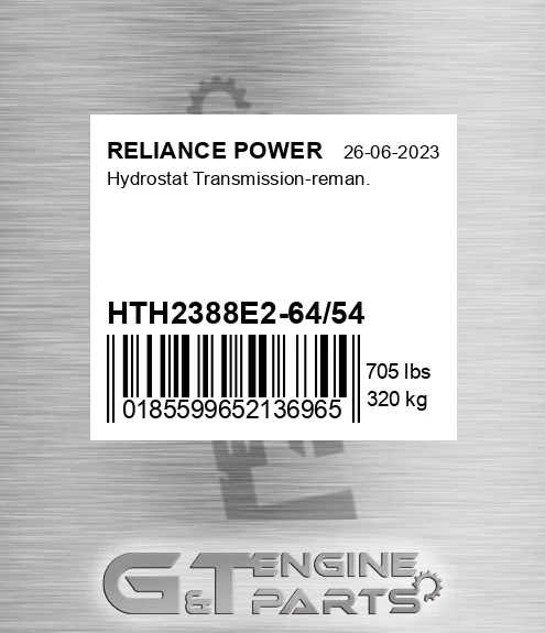 HTH2388E2-64/54 Hydrostat Transmission-reman.