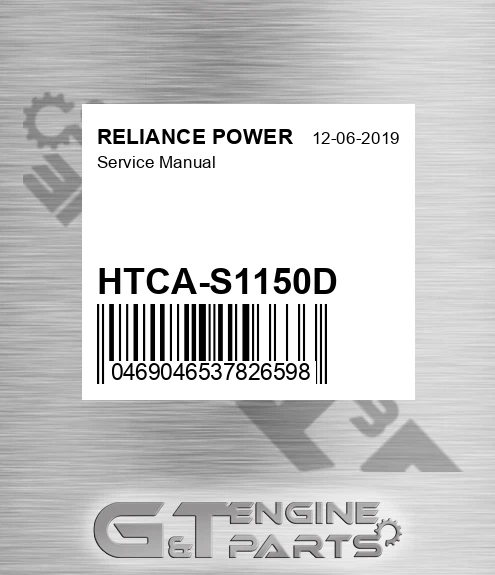 HTCA-S1150D Service Manual for RELIANCE POWER