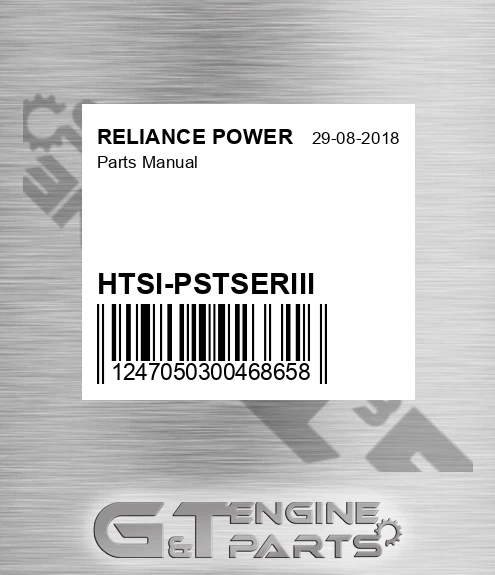 HTSI-PSTSERIII Parts Manual for RELIANCE POWER