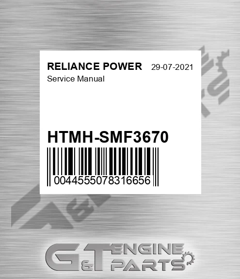 HTMH-SMF3670 Service Manual for RELIANCE POWER