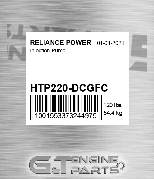 HTP220-DCGFC Injection Pump for RELIANCE POWER