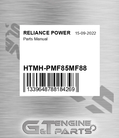 HTMH-PMF85MF88 Parts Manual for RELIANCE POWER