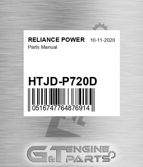 HTJD-P720D Parts Manual for RELIANCE POWER