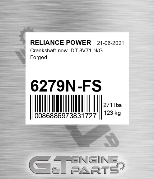 6279N-FS Crankshaft-new Dt 8v71 N/g Forged