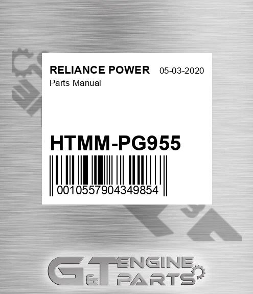 HTMM-PG955 Parts Manual for RELIANCE POWER