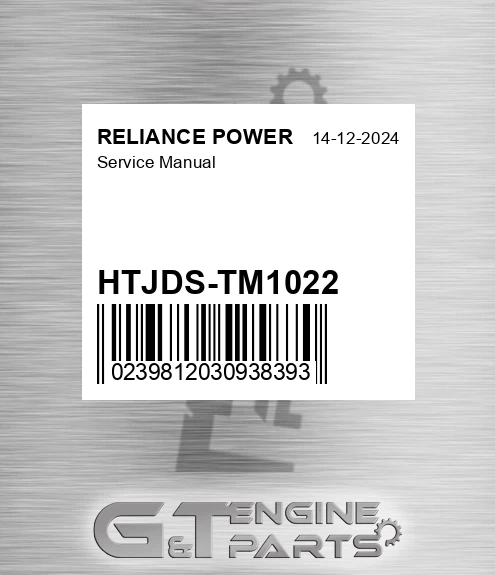 HTJDS-TM1022 Service Manual for RELIANCE POWER