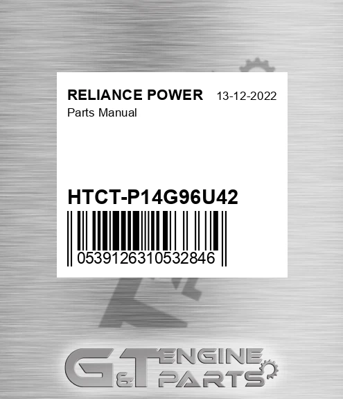 HTCT-P14G96U42 Parts Manual for RELIANCE POWER