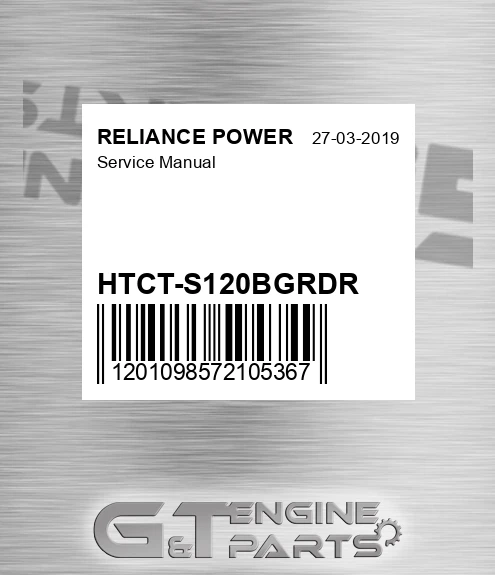 HTCT-S120BGRDR Service Manual for RELIANCE POWER
