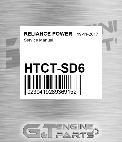 HTCT-SD6 Service Manual for RELIANCE POWER