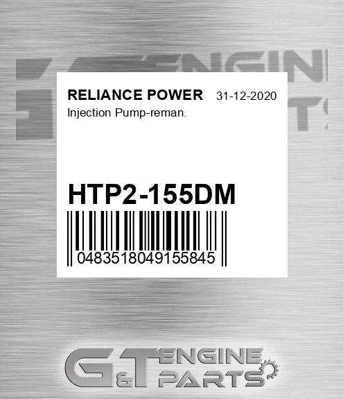 HTP2-155DM Injection Pump-reman. for RELIANCE POWER