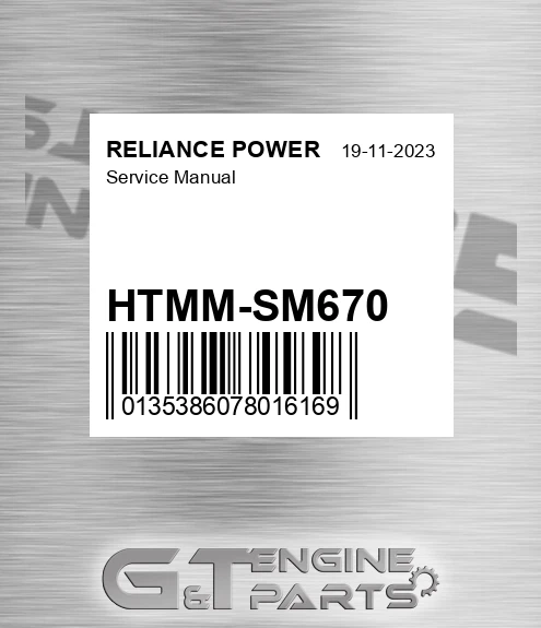 HTMM-SM670 Service Manual for RELIANCE POWER