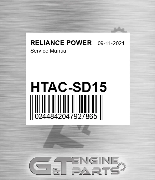 HTAC-SD15 Service Manual for RELIANCE POWER