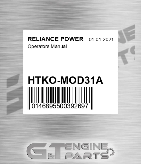 HTKO-MOD31A Operators Manual for RELIANCE POWER