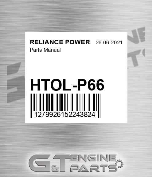 HTOL-P66 Parts Manual for RELIANCE POWER
