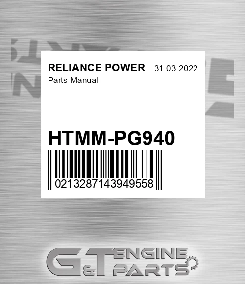 HTMM-PG940 Parts Manual for RELIANCE POWER