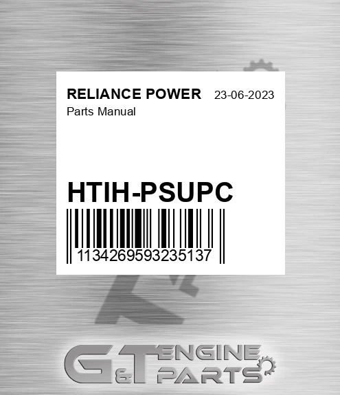 HTIH-PSUPC Parts Manual for RELIANCE POWER