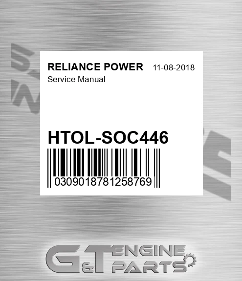 HTOL-SOC446 Service Manual for RELIANCE POWER